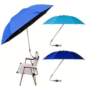 Chair Beach Umbrella with Clamp, Adjustable Umbrella, Suitable for Chairs, UPF50 Outdoor Patio Umbrella, Suitable for Beach Chairs, Patio Chairs, Wheelchairs,