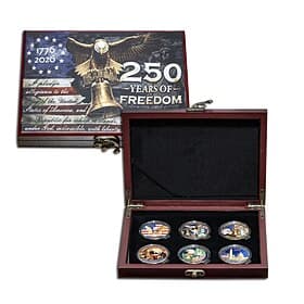 U.S. 250th Anniversary Commemorative Coin Set Coins in Collectible Gift Boxes, Patriotic Collector Coins for 1776–2026, Liberty, Bald Eagle Historic U.S. Land