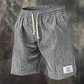 Homme Shorts d'été Shorts de plage Short décontracté Cordon de serrage Taille Élastique Couleur Unie Texturé Confort Longueur Genou Quotidien Extérieur Vêtemen