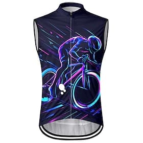 Men Cycling Vest Cycling Jersey Bicycle Sleeveless Bike Vest / Gilet Jersey Top with 3 Rear Pockets Quick Dry Back Pocket Moisture Wicking Breathable Sports Bl