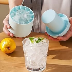 4PCS Mini Ice Cube Mold Tray, Portable Quick Freezing Ice Making Cup, Homemade Easy Release Ice Box Mold, Durable Silicone Ice Tray for Home Kitchen Bar Whiske