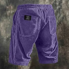 Per uomo Shorts Pantaloncini casual Pantaloncini di velluto a coste Tasca Elastico in vita Semplice Traspirante Lunghezza al ginocchio All'aperto Vacanza Abbig