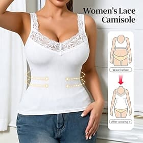 Femmes Haut d'épissage en dentelle Débardeur A côtes Couleur Unie Élégant Sans manches Bretelles Col en V Hauts Réguliers Occasionnel Sports Sortir Noir Blanch
