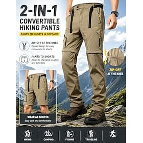Men's Trousers Tactical Pants Casual Pants Hiking Pants Outdoor Pants Pocket Convertible Solid Color Waterproof Quick Dry Daily Outdoor Holiday Streetwear Styl