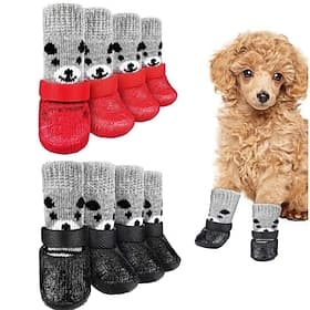 Dog Boots, Waterproof Shoes, Breathable Socks with Non-Slip Soles and Adjustable Straps, All-Weather Paw Protection, Suitable for Small Dogs Only