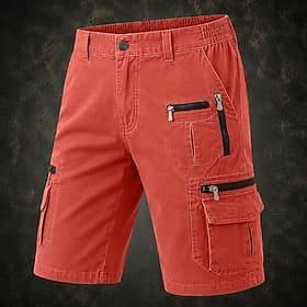 Homme taille confortable Pantalon cargo Shorts cargo Shorts Short décontracté Avec Poches Taille Élastique Poches multiples Uni Couleur Pleine Au dessus des ge
