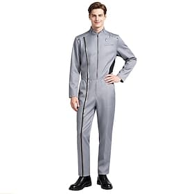 Film de science-fiction Officier spatial Costume élégant Uniforme Costume grenouillère Film Cosplay for Homme Adulte Halloween Carnaval Performance Comic-Con S