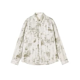 Homme Chemise Chemise Décontractée Chemise Boutonnée Teinture en vêtement Chemise délavée à l'acide Vert Claire Kaki Bleu clair manche longue Graphique Col de