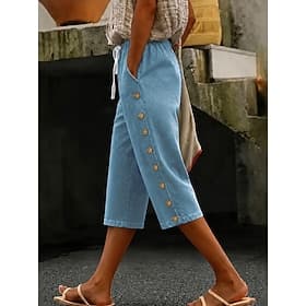 Femmes Jeans Denim Shorts Short Burmuda Mode Longueur mollet Taille haute Classique Confort Élastique Vacances Formel Bleu Noir Vert Kaki Été Printemps Coupe r