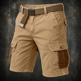 Homme Shorts cargo Short d'extérieur Short décontracté Shorts de Randonnée Patchwork Multi-poches Jambe Droite Bloc de Couleur Couleur Pleine Portable Évacuati