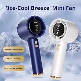 Ventilateur de poche portable, mini ventilateur à 100 vitesses réglables, effet rafraîchissant avec affichage numérique, rechargeable par USB, idéal pour les v