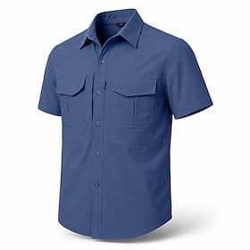 Hommes Chemise Chemise Décontractée Chemise Boutonnée Chemise Cargo Noir bleu marine Vert militaire Abricot Manche Courte Uni Col de chemise Occasionnel Vêteme