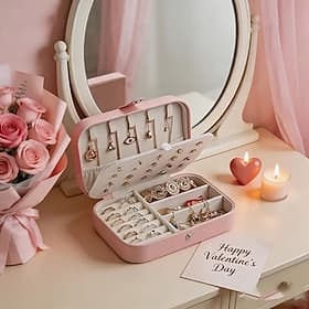 Boîte à bijoux, petite boîte de rangement pour bijoux de femme, mini-valise de rangement portable, pour boucles d'oreilles, bagues, colliers, bracelets, fête d