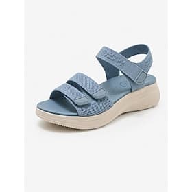 Sandales de marche bleues pour femmes avec soutien de la voûte plantaire – sandales confortables avec tige en maille respirante, semelle intérieure rembourrée