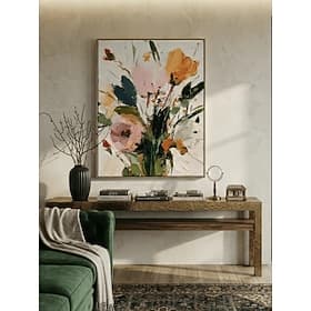 Peinture à l'huile artisanale sur toile, décoration murale impressionniste florale printanière pour la maison, sans cadre, pour chambre, salon, bar ou couloir.