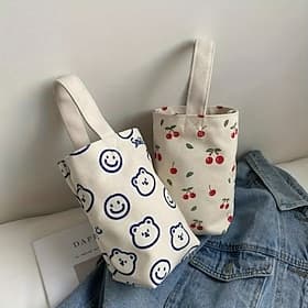 Sac cabas fleuri à motif de fleurs de cerisier, joli sac bandoulière en toile pour femme, cabas léger et réutilisable pour tous les jours, idéal pour le shoppi