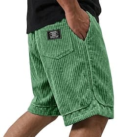 Homme Shorts Short décontracté Short en velours côtelé Avec Poches Taille Élastique Uni Couleur Pleine Confort Respirant Longueur Genou Occasionnel Extérieur P