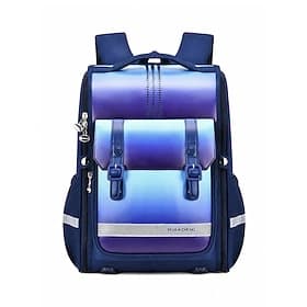 Sac à dos scolaire pour enfants avec système de ventilation dorsal 3D, grand sac à dos imperméable en polyester à plusieurs compartiments, bretelles larges et