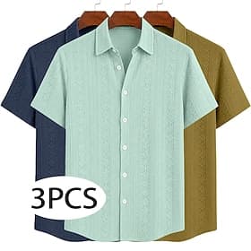 Hommes Chemise Chemise Décontractée Chemise Boutonnée Chemise jacquard Vert armée Vert clair Bleu marine Bleu clair Vert clair Gris Blanc kaki bleu marin