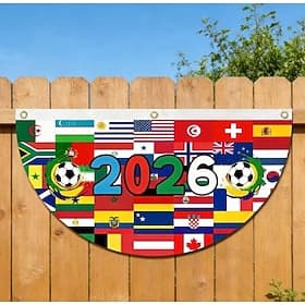 Drapeau plissé pour supporters lors du tournoi de football 2026, guirlande demi-ronde pour jardin ou terrasse, décoration pour une fête de match de football su