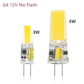 Lot de 10 ampoules LED COB G4 sans scintillement, 12 V AC/DC, pour éclairage de lustre, remplaçant les halogènes.