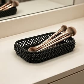 Plateau de rangement de bureau ajouré, léger et luxueux – boîte de rangement pour bijoux et pinceaux de maquillage – plateau de rangement pour clés et autres p
