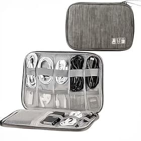 Étui de voyage multifonctionnel amélioré pour appareils électroniques, sac de rangement pour accessoires électroniques, pochette étanche portable pour câbles,