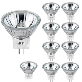 Ampoules MR11, ampoules halogènes 12 V 20 W/35 W à 2 broches, ampoule spot FTD, culot GU4 à deux broches, dimmable, blanc chaud 2700 K, pour éclairage paysager