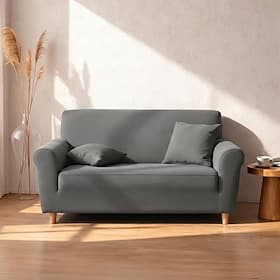 Couch Covers Solid Color Dustproof All-powerful Slipcovers Stretch Sofa Cover Super Soft Fabric Couch Cover with One Free Boster Case(Chair/Love Seat/3 Seats/4