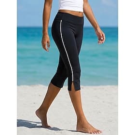 Femmes Pantalon capri Mode Sport Capris Taille basse Uni Confortable Respirant Micro-Élastique Vacances Rue Sports Noir Été Printemps Coupe Slim