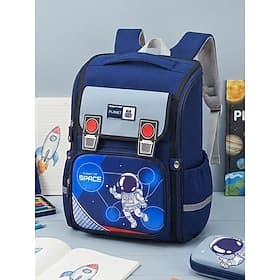 Sac à dos scolaire imperméable licorne astronaute pour garçons et filles, grande capacité, multi-compartiments, ergonomique, avec bande réfléchissante, idéal p