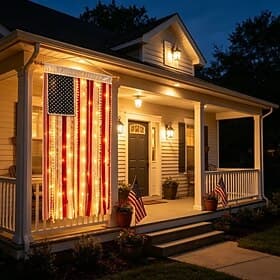 Bannière lumineuse en tissu aux couleurs du drapeau américain, célébration du 250e anniversaire des États-Unis, décorations de jardin pour le 4 juillet, articl