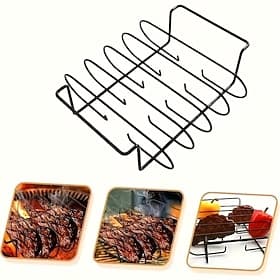 Panier à griller robuste pour barbecue et support à steak, grille antiadhésive pour steaks, côtes levées, poulet, poisson, fruits de mer et légumes, panier de