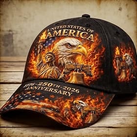 Casquette de baseball commémorative du 250e anniversaire des États-Unis, aigle imprimé numériquement et patriotique Casquette Liberty Bell, casquette commémora