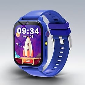 Montre connectée pour garçons, avec appareil photo, jeux, musique, SOS, podomètre, réveil, écran tactile 1,54, thème fusée spatiale, cadeau d'anniversaire pour