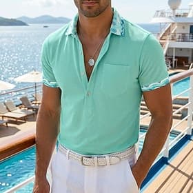 Homme Chemise de golf Polo Piqué Occasionnel Affaires Col Polo Côtelé Manche Courte Mode Basique Couleur Unie Bloc de Couleur Boutons Logo Été Printemps Printe