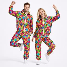 Set Rétro Vintage Disco Années 1980 Survêtement Manches longues Disco Géométrique Déguisement Décontracté Quotidien Soirée à thème rétro Adulte Manteau Pantalo