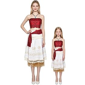 Île tropicale Aventurier des océans Princesse Costume de hula hawaïen Robe Elégante Film Cosplay for Fille Enfant Adulte Halloween Carnaval Semaine du livre Pe