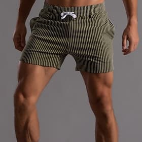 Homme Short athlétique Shorts Shorts d'été Shorts de plage Short décontracté Cordon de serrage Avec Poches Taille Élastique Rayé Confort Séchage Rapide Court E