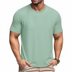 Homme T-shirt Manche Courte Col ras du cou Été Couleur Unie Sports Tremper Séchage Rapide Occasionnel Intérieur Extérieur Noir Blanche Gris T-shirt haut de gam