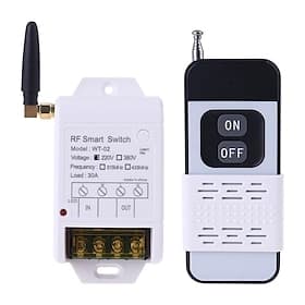 Interrupteur télécommandé sans fil 220 V CA 30 A, kit d'interrupteur intelligent RF haute puissance avec émetteur 433 MHz pour pompe à eau, moteur, éclairage L