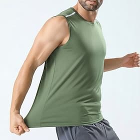 Homme Débardeur Sans manches Col ras du cou Été Couleur Unie Tremper Sport Bande réfléchissante Occasionnel Sports Noir Blanche bleu marine T-shirt haut de gam