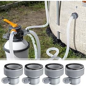 Lot de 4 adaptateurs pour tuyau de piscine B, adaptateur de remplacement pour pompe de piscine Intex Fit Filtre à sable, adaptateur pour tuyaux filetés de 1,25