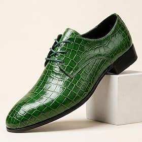 Homme Classique Mariage Cuir PU Confortable À lacets Vert Été Printemps Automne