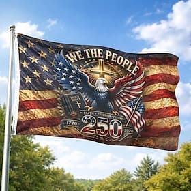 Drapeau américain commémoratif du 250e anniversaire (1776-2026), «Nous le peuple», drapeaux patriotiques, 4 juillet 2026, 250e anniversaire de l'indépendance