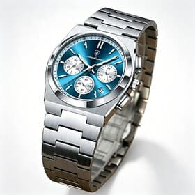 Men's Watches Luxury Chronograph Business Fashion Stainless Steel Waterproof Wrist Watch for Men Luminous Date Wristwatch Male Blue Dial Casual Sport Dress Wat