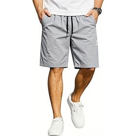 Homme Short cargo léger taille confortable Pantalon cargo Shorts Short décontracté Cordon de serrage Avec Poches Taille Élastique Uni Séchage Rapide Longueur G