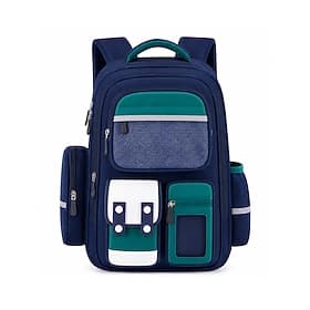 Sac à dos scolaire pour enfants (garçons et filles), grande capacité, multi-compartiments, en polyester résistant à l'eau, avec éléments réfléchissants pour pl