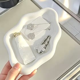 Plateau à bijoux hexagonal en forme de nuage (1 pièce), idéal pour ranger colliers, boucles d'oreilles, bagues et montres. Ce plateau de rangement en plastique