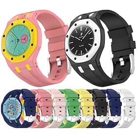 Bracelet de montre en silicone avec boîtier compatible avec Swatch x AP Royal Pop, kit de modification de bracelet octogonal intégré, bracelet sport en caoutch